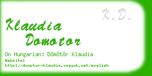klaudia domotor business card